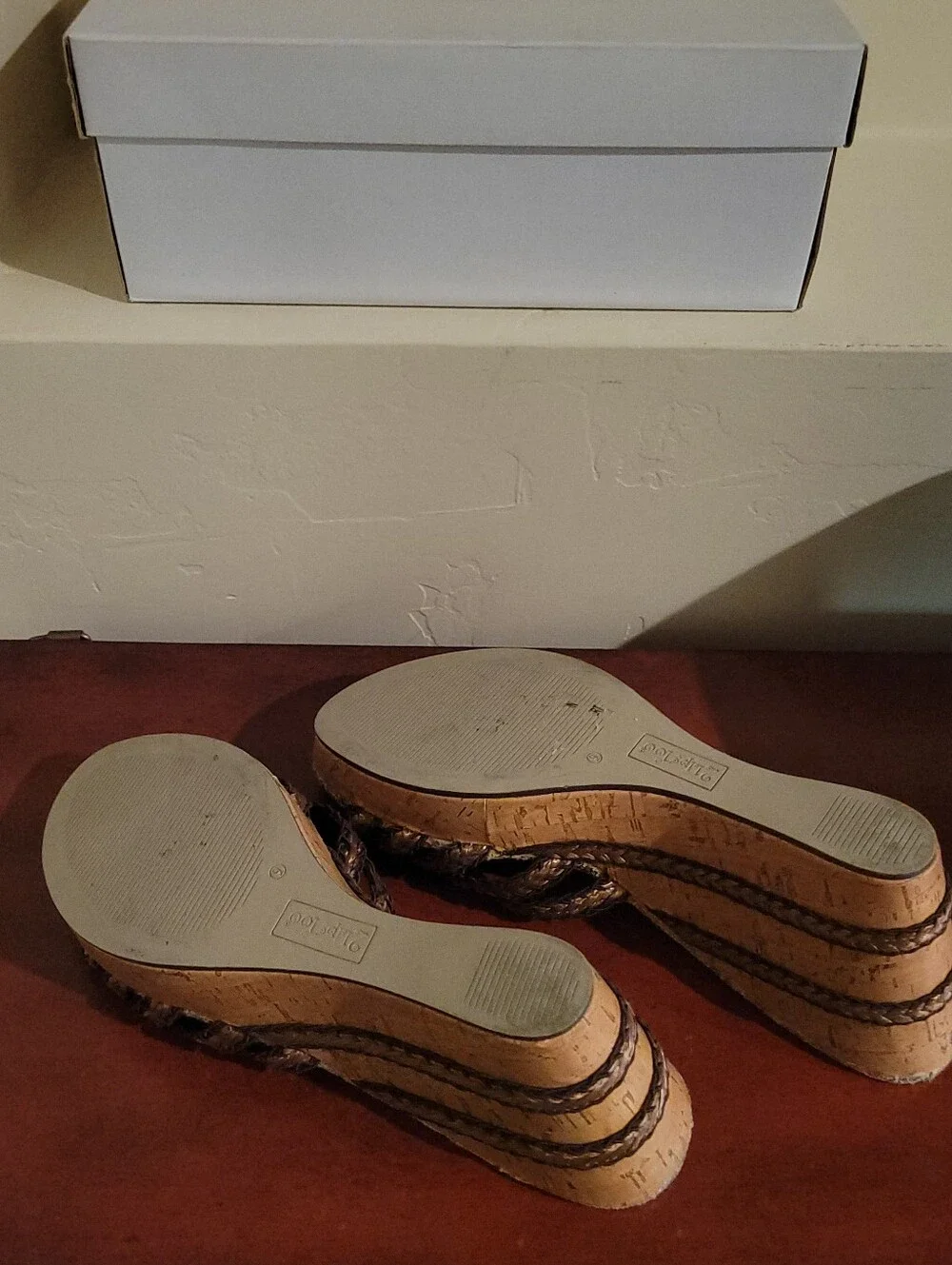2 Lips Too Metallic Bronze Braided Wedge Mules